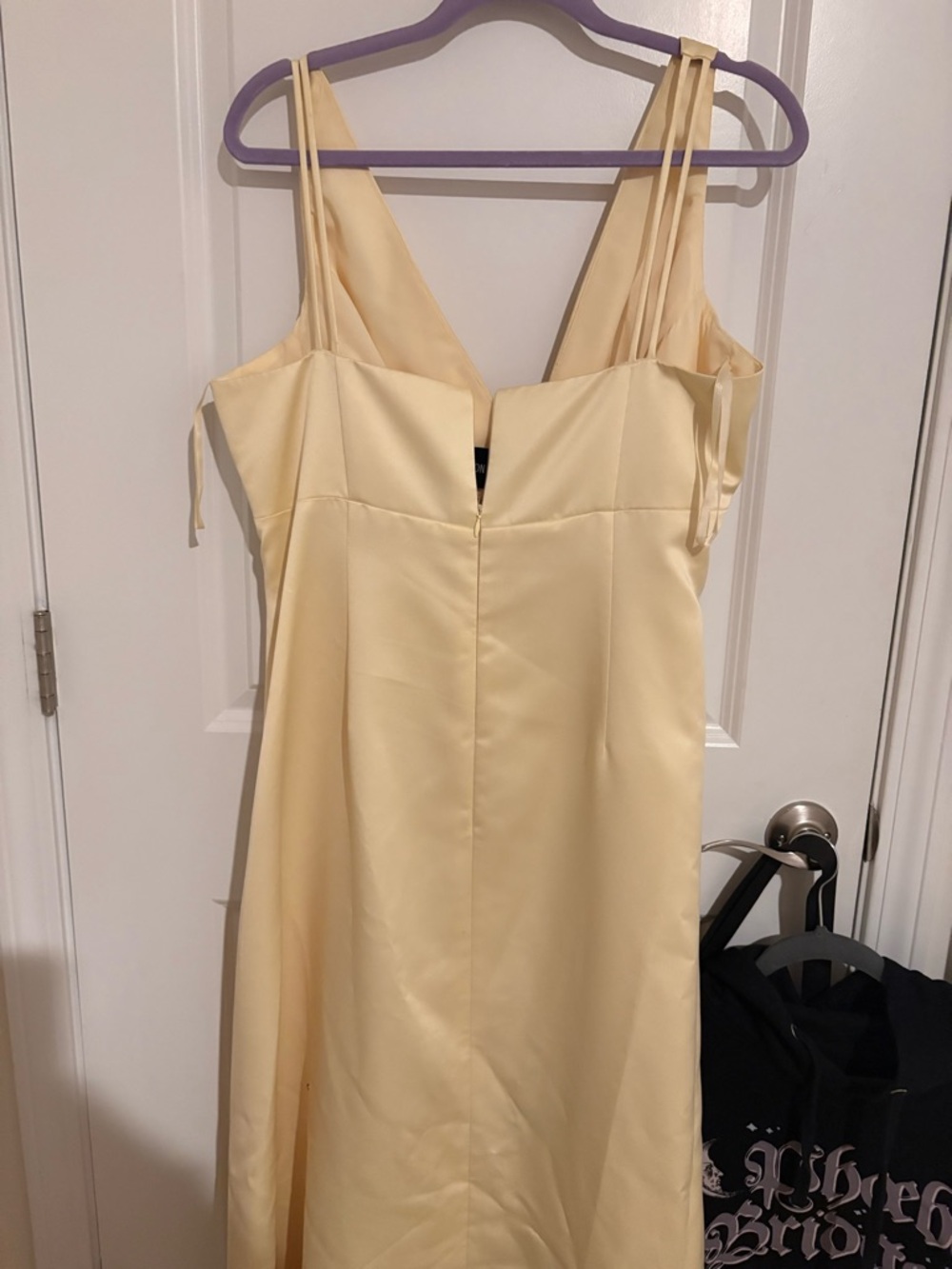 Impressions Cream A-Line Dress with Double Spaghetti Straps